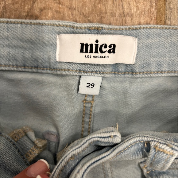 Mica Denim Wide Crop Jeans‎ Super High Rise Light Wash Pockets Size 29 - Picture 4 of 9